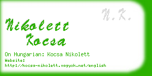 nikolett kocsa business card